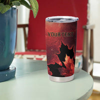 Personalized Canada Maple Leaf Tumbler Cup Red Galaxy Style - Wonder Print Shop