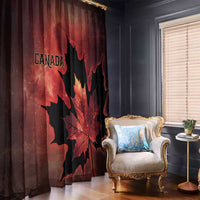 Canada Maple Leaf Window Curtain Red Galaxy Style - Wonder Print Shop