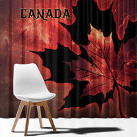 Canada Maple Leaf Window Curtain Red Galaxy Style - Wonder Print Shop