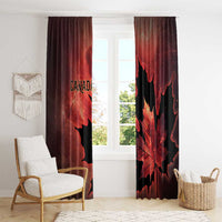 Canada Maple Leaf Window Curtain Red Galaxy Style - Wonder Print Shop