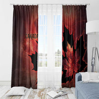 Canada Maple Leaf Window Curtain Red Galaxy Style - Wonder Print Shop