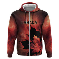 Personalized Canada Maple Leaf Zip Hoodie Red Galaxy Style - Wonder Print Shop
