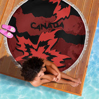 Canada Maple Leaf Beach Blanket Unique Style Red Version - Wonder Print Shop