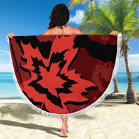 Canada Maple Leaf Beach Blanket Unique Style Red Version - Wonder Print Shop
