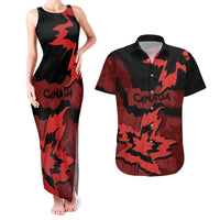 Canada Maple Leaf Couples Matching Tank Maxi Dress and Hawaiian Shirt Unique Style Red Version - Wonder Print Shop