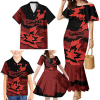 Canada Maple Leaf Family Matching Mermaid Dress and Hawaiian Shirt Unique Style Red Version - Wonder Print Shop