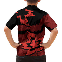 Canada Maple Leaf Family Matching Off The Shoulder Long Sleeve Dress and Hawaiian Shirt Unique Style Red Version - Wonder Print Shop