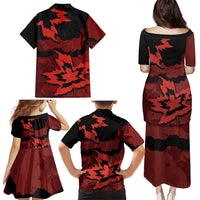 Canada Maple Leaf Family Matching Puletasi and Hawaiian Shirt Unique Style Red Version - Wonder Print Shop