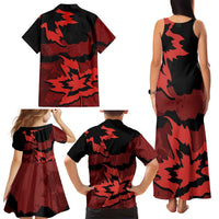 Canada Maple Leaf Family Matching Tank Maxi Dress and Hawaiian Shirt Unique Style Red Version - Wonder Print Shop