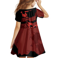Canada Maple Leaf Kid Short Sleeve Dress Unique Style Red Version - Wonder Print Shop