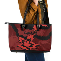 Canada Maple Leaf Leather Tote Bag Unique Style Red Version - Wonder Print Shop
