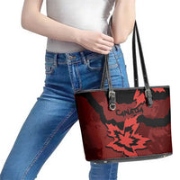 Canada Maple Leaf Leather Tote Bag Unique Style Red Version - Wonder Print Shop