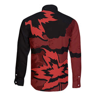 Canada Maple Leaf Long Sleeve Button Shirt Unique Style Red Version - Wonder Print Shop