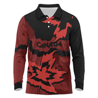 Canada Maple Leaf Long Sleeve Polo Shirt Unique Style Red Version - Wonder Print Shop