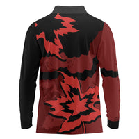 Canada Maple Leaf Long Sleeve Polo Shirt Unique Style Red Version - Wonder Print Shop