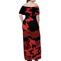 Canada Maple Leaf Off Shoulder Maxi Dress Unique Style Red Version - Wonder Print Shop