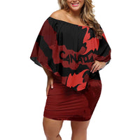 Canada Maple Leaf Off Shoulder Short Dress Unique Style Red Version - Wonder Print Shop