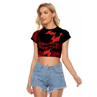 Canada Maple Leaf Raglan Cropped T Shirt Unique Style Red Version - Wonder Print Shop