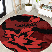 Canada Maple Leaf Round Carpet Unique Style Red Version - Wonder Print Shop