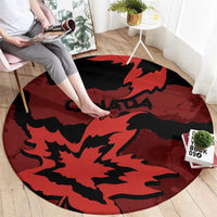 Canada Maple Leaf Round Carpet Unique Style Red Version - Wonder Print Shop