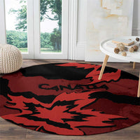 Canada Maple Leaf Round Carpet Unique Style Red Version - Wonder Print Shop