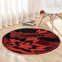 Canada Maple Leaf Round Carpet Unique Style Red Version - Wonder Print Shop
