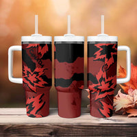 Canada Maple Leaf Tumbler With Handle Unique Style Red Version - Wonder Print Shop