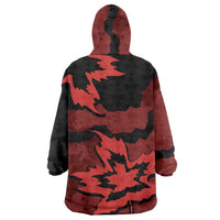 Canada Maple Leaf Wearable Blanket Hoodie Unique Style Red Version - Wonder Print Shop