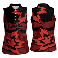 Canada Maple Leaf Women Sleeveless Polo Shirt Unique Style Red Version - Wonder Print Shop