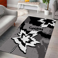 Canada Maple Leaf Area Rug Unique Style Black Version - Wonder Print Shop