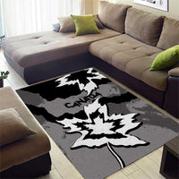 Canada Maple Leaf Area Rug Unique Style Black Version - Wonder Print Shop