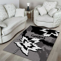 Canada Maple Leaf Area Rug Unique Style Black Version - Wonder Print Shop