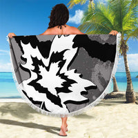 Canada Maple Leaf Beach Blanket Unique Style Black Version - Wonder Print Shop