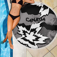 Canada Maple Leaf Beach Blanket Unique Style Black Version - Wonder Print Shop