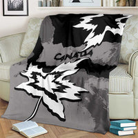 Canada Maple Leaf Blanket Unique Style Black Version - Wonder Print Shop
