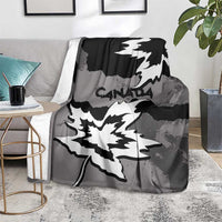 Canada Maple Leaf Blanket Unique Style Black Version - Wonder Print Shop