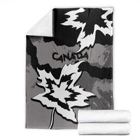 Canada Maple Leaf Blanket Unique Style Black Version - Wonder Print Shop