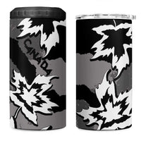 Canada Maple Leaf 4 in 1 Can Cooler Tumbler Unique Style Black Version - Wonder Print Shop