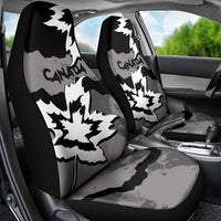 Canada Maple Leaf Car Seat Cover Unique Style Black Version - Wonder Print Shop