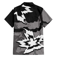 Canada Maple Leaf Family Matching Short Sleeve Bodycon Dress and Hawaiian Shirt Unique Style Black Version - Wonder Print Shop