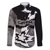 Canada Maple Leaf Family Matching Short Sleeve Bodycon Dress and Hawaiian Shirt Unique Style Black Version - Wonder Print Shop