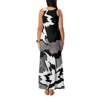 Canada Maple Leaf Family Matching Tank Maxi Dress and Hawaiian Shirt Unique Style Black Version - Wonder Print Shop