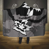 Canada Maple Leaf Hooded Blanket Unique Style Black Version - Wonder Print Shop