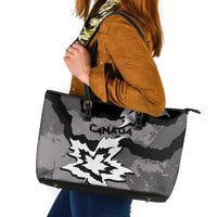 Canada Maple Leaf Leather Tote Bag Unique Style Black Version - Wonder Print Shop