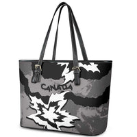 Canada Maple Leaf Leather Tote Bag Unique Style Black Version - Wonder Print Shop