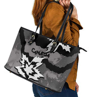Canada Maple Leaf Leather Tote Bag Unique Style Black Version - Wonder Print Shop