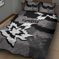 Canada Maple Leaf Quilt Bed Set Unique Style Black Version - Wonder Print Shop