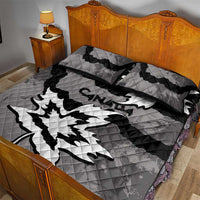Canada Maple Leaf Quilt Bed Set Unique Style Black Version - Wonder Print Shop