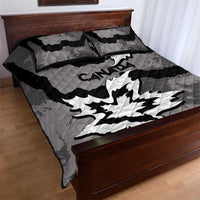 Canada Maple Leaf Quilt Bed Set Unique Style Black Version - Wonder Print Shop