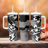 Canada Maple Leaf Tumbler With Handle Unique Style Black Version - Wonder Print Shop